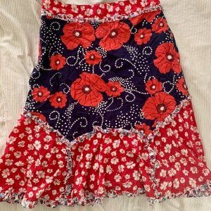 Anthropologie Odille Poppy Skirt